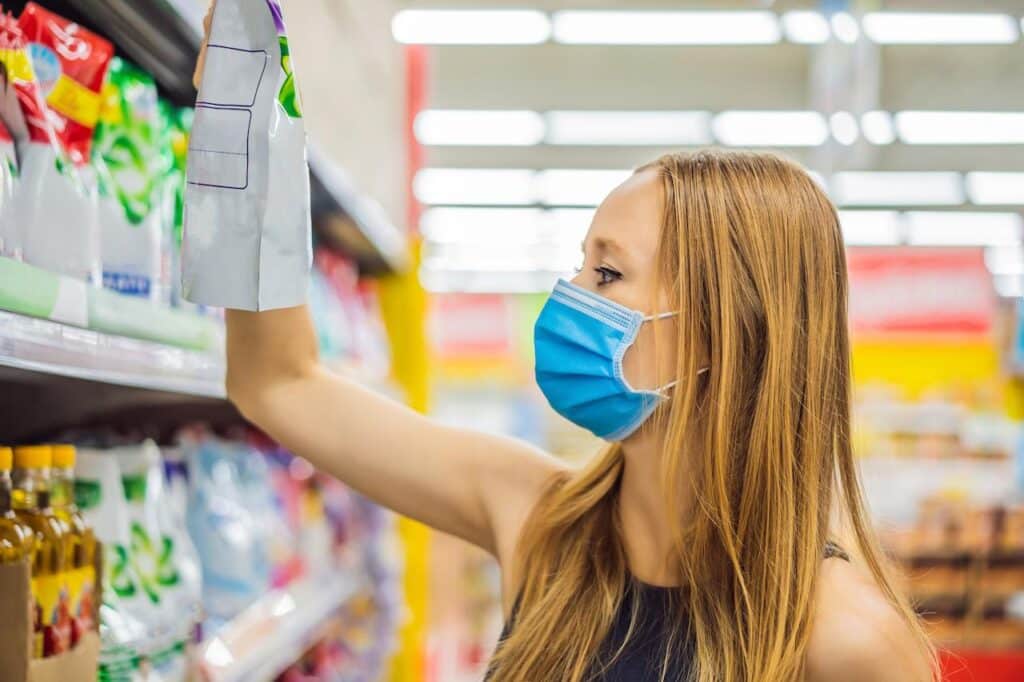 Lady Wearing Mask for Safety 